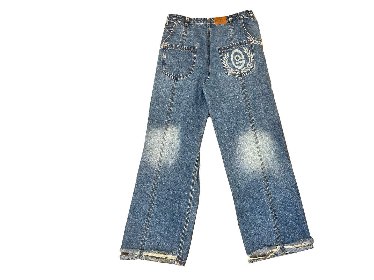 ART Gallry Washed Distressed Blue Studded Denim